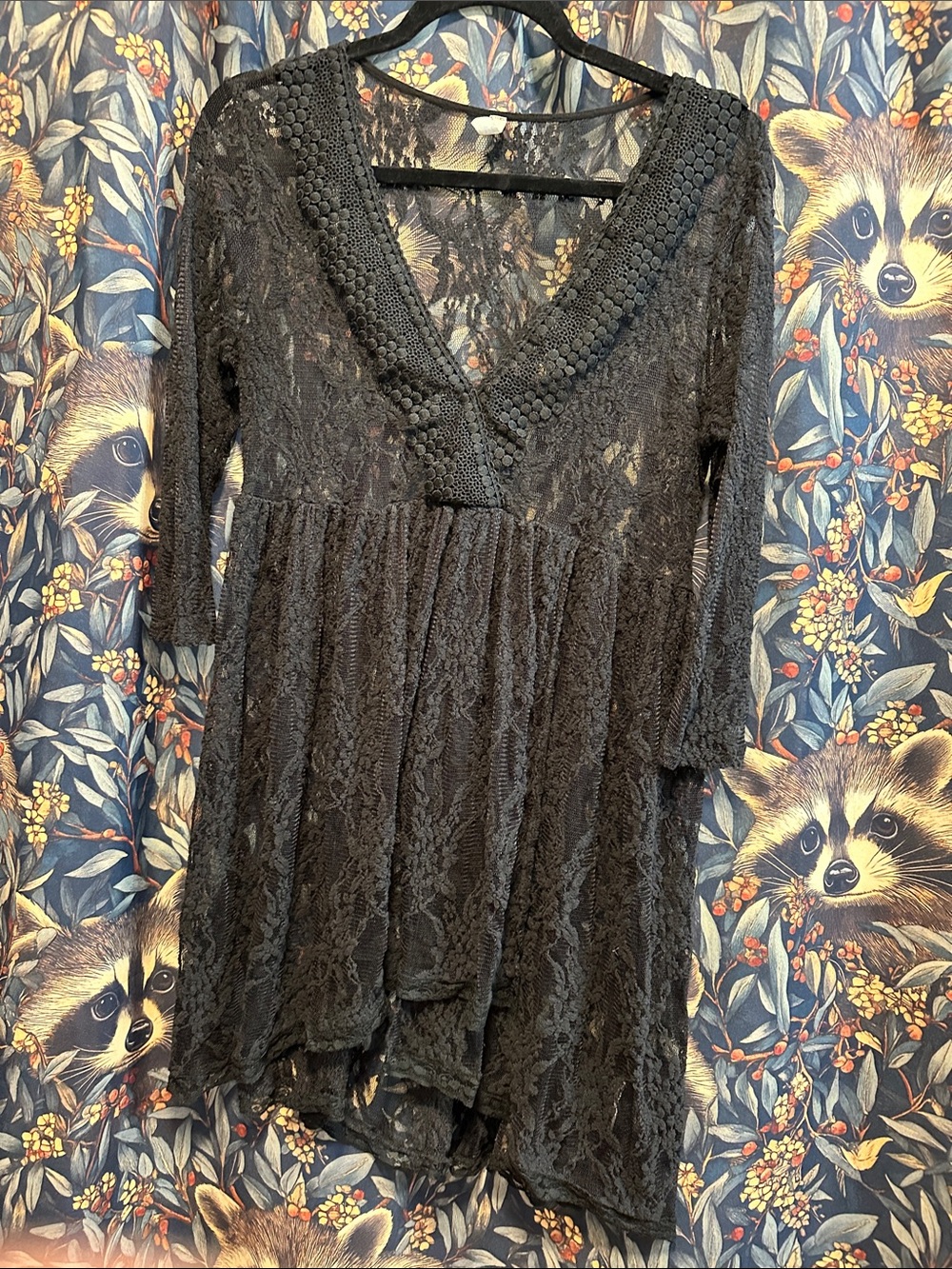 Free People Witchy Lace Tunic Mini Dress Stevie Nicks Size 10